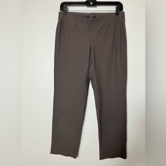 Eileen Fisher Pull On Pants Sz PS Brown Straight Leg Comfort Quite Luxury - Picture 1 of 8